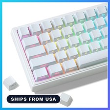 Shine Through keycaps Set,Double Shot PBT keycaps White picture