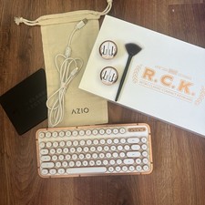 AZIO Retro Classic Compact RCK POSH Mechanical Keyboard Bluetooth USB Rose Gold picture