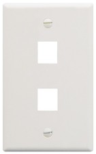 FACEPLATE FLAT 1-GANG 2-PORT WHITE IC107F02WH UPC 633758004800 picture