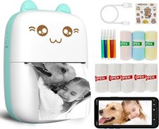 Mini Bluetooth Thermal Sticker Printer 8 Paper Rolls iOS Android Portable picture