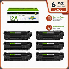 6 PACK Q2612A toner Compatible for HP 12A LaserJet 1020 P1006 P1102 M1132 M1212 picture