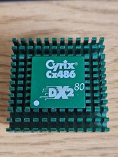 Vintage Retro Cyrix cx486 DX2 80 gold CPU Tested Working 486 40mhz FSB Green Top picture