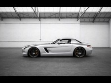 Cars white studio silver mercedes benz sls amg e Desk Mat Stitched picture
