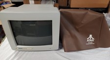Atari SC1224 Color Monitor W/ Dust Cover - Sept 1986 - Powers On *READ* picture