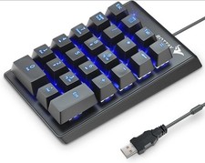 Rottay Number Pad - Mechanical USB Black Wired Numeric Keypad with Blue LED -New picture