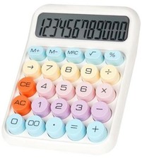 Mechanical Switch Calculator with Big Buttons, Calculators Desktop - 12 White picture