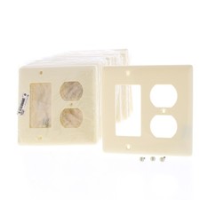 Hubbell NP826AL Almond 2-Gang Duplex Decorator Unbreakable Wallplate Cover 25pcs picture