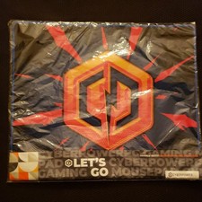 New CyberPower PC Orange Burst Logo Standard Gaming Mousepad Fabric 14x12 in picture