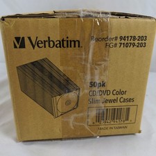 Verbatim CD/DVD Color Slim Jewel Cases 50 Count  (94178) New/Sealed Polystyrene picture