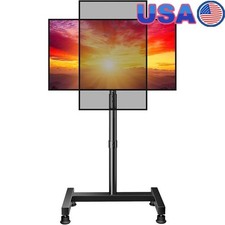 Adjustable Floor TV Stand 26-50 Inch Monitors Rotating VESA Mount L-Shaped Base picture