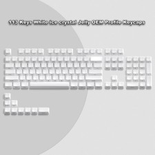 Jelly Round Side Keycaps 113 Keys Translucent White Backlit Mechanical Keyboard picture
