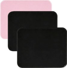 3 pack small square mouse pad smooth surface non-slip rubber base black pink picture
