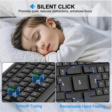 BLACK - TAYDERLY MK258 WIRELESS KEYBOARD & MOUSE COMBO, 2.4G SILENT CORDLESS picture