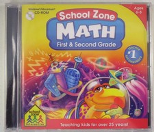 Software PC School Zone Math First & Second Grade 1 2 1st 2nd NEW SEALED Jewel picture