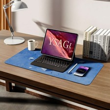 1pc Abstract Geometric Blue Cube Mouse Pad Compatible for PC/Laptop, Sweat & D picture