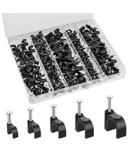 Bates- Cable Clips with Steel Nails, 360 pcs, 4mm 5mm 6mm 8mm 4-10mm Black picture