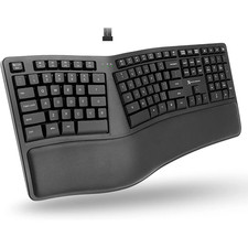 X9 Wireless Ergonomic Split Keyboard Full Size PC Wrist Rest - US HOT 🔥 DEAL picture