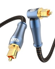 90 Degree Toslink Optical Cable 24K-Gold Connector 360 Degree Free-Rotating P... picture