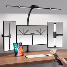 LED Desk Lamp with Clamp, 24W 3-Panel Light for Dual Monitors 27.2 Inch picture