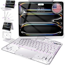 Luxury Clear Case for iPad Pro 13” with 7-Color Backlit Keyboard and Touchpad picture
