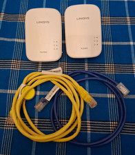 Cisco Linksys Powerline Adapter PLE500 White 2Pcs Lot w Ethernet Cable G2U picture