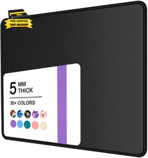 Mouse Pad, 30% Thicker Black Computer Pad, Anti-Slip Rubber Mouse Mat with Stitc picture