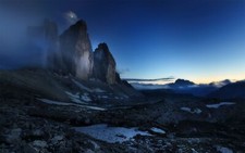 Landscape nature blue mountains moon mist dolomites Custom Gaming Mat Desk picture