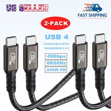 2-Pack USB4 Cable 40Gbps 240W USB-C 8K Video Data Thunderbolt 4/3 Compatible picture