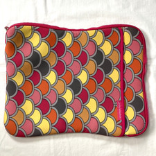 Jonathan Adler Laptop Sleeve Pink Geometric Fish Scale Padded Zipper Case 15.4