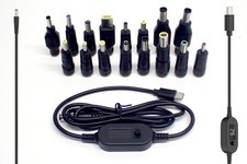 16 in 1 USB-C Multi Laptop Universal Power Adapter Converter Controller & Tips picture