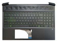 Laptop NEW FOR HP Pavilion 15-EC Palmrest Backlit Keyboard Green Keys L72597-001 picture
