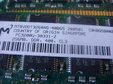 Micron 512MB 2 x 256MB MATCHED  PC3200U DDR 400MHz  Memory MT8VDDT3264AG-40BG5 picture