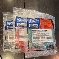 Tripp Lite Cat6 RJ-45 Ethernet Patch Cable Snagless 14 ft N201-014-GN set of 3 picture