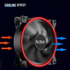 1PCS 120mm LED PC Cooling Case Fan Computer 4pin Pwm Fan Light Guide Ring Silent picture