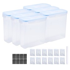 3D Printer Filament Storage Box 4L Blue with Markers, Labels & Desiccant, 6Pcs picture