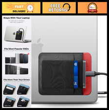 2-Pocket Adhesive SSD & Hard Drive Holder Sleeve for Laptop, Portable Storage, C picture