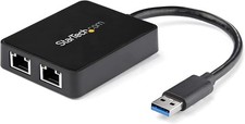 StarTech USB 3.0 Dual Gigabit Ethernet Adapter w/USB Port USB32000SPT picture