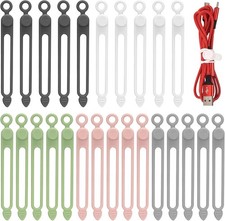 25 Pcs Silicone Cable Ties, Reusable Cable Straps Wire Organizer, Cable Manageme picture