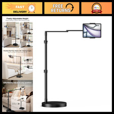 Adjustable Tablet Floor Stand - Aluminum iPad Holder for Bed, Desk & Floor Use picture