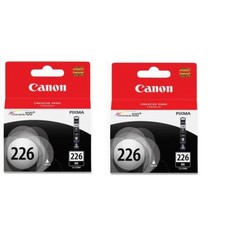 Twin Pack GENUINE Canon CLI226BK Black Ink Tank CLI-226 4546B004 picture