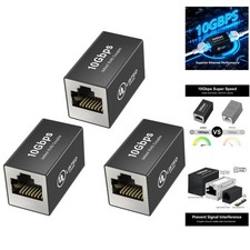 Listed RJ45 Coupler Shielded 10Gbps Cat8 Cat7 Cat6A Ethernet Adapter 3Pk picture