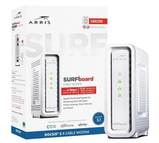 ARRIS SURFboard SB8200 DOCSIS 3.1 Cable Modem White 10 Gbps 32x8 Channels picture