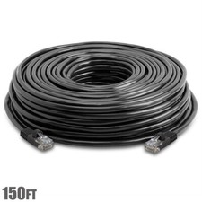 150FT Cat5E RJ45 Network LAN Ethernet UTP Patch Cable Cord 350 MHz 24AWG Black picture