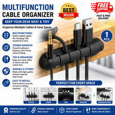 Universal Desktop Data Cable Fixing Clip, Black - Organizer for Cords and Wires picture