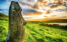 Landscape nature moai rapa nui easter island archeology Custom Gaming Mat Desk picture