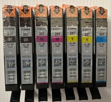 OEM Canon Genuine Ink Cartridges 281 Series FACTORY SEALED: C*1, Y*2, M*2, B*2 picture