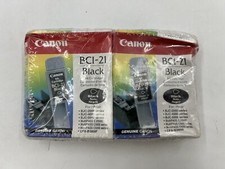 Genuine Canon BCI-21 Ink Cartridge Black Twin Pack-New picture