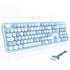 Computer Keyboards Wired, Plug Play USB Full Size Typewriter Keyboard, Cute C... picture