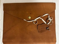 Sarge Leather Button Large Portfolio Organizer. 12”x10”. Tablet Or Small Laptop picture