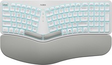Nulea Ergonomic Wireless Split Keyboard w/ Wrist Rest White/Gray picture